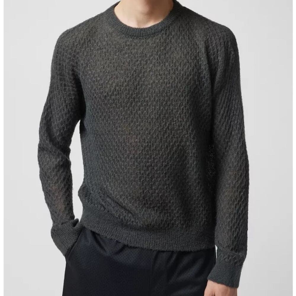 Standard Cloth Urban Outfitters Sheer Crew Neck Sweater Men's M Gray Loose Knit